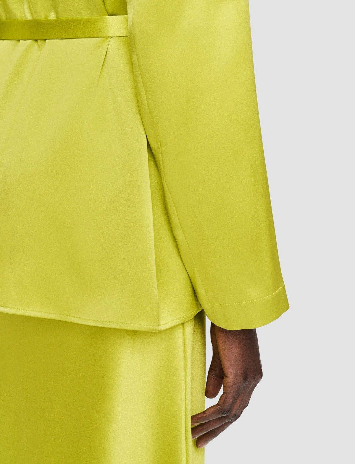JOSEPH Fashion Women Joubert Silk Satin Jacket Ginkgo