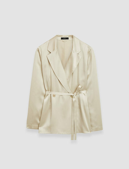 JOSEPH Fashion Women Joubert Silk Satin Jacket Oat