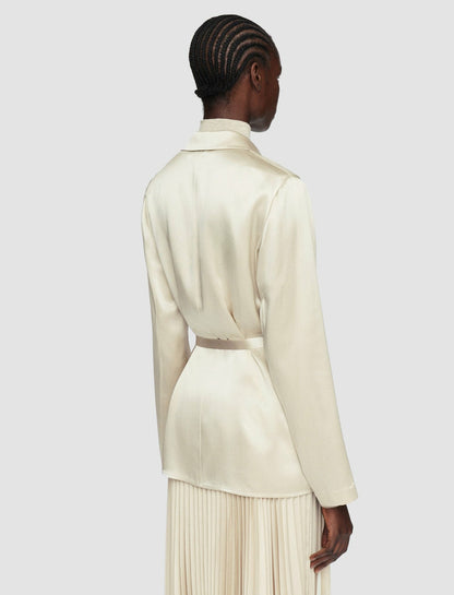 JOSEPH Fashion Women Joubert Silk Satin Jacket Oat