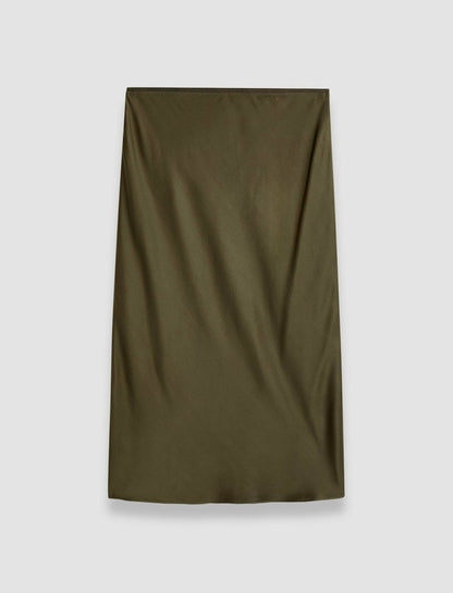 JOSEPH Fashion Women Isaak Silk Satin Skirt Hass Avocado