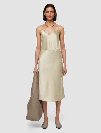 JOSEPH Fashion Women Isaak Silk Satin Skirt Oat