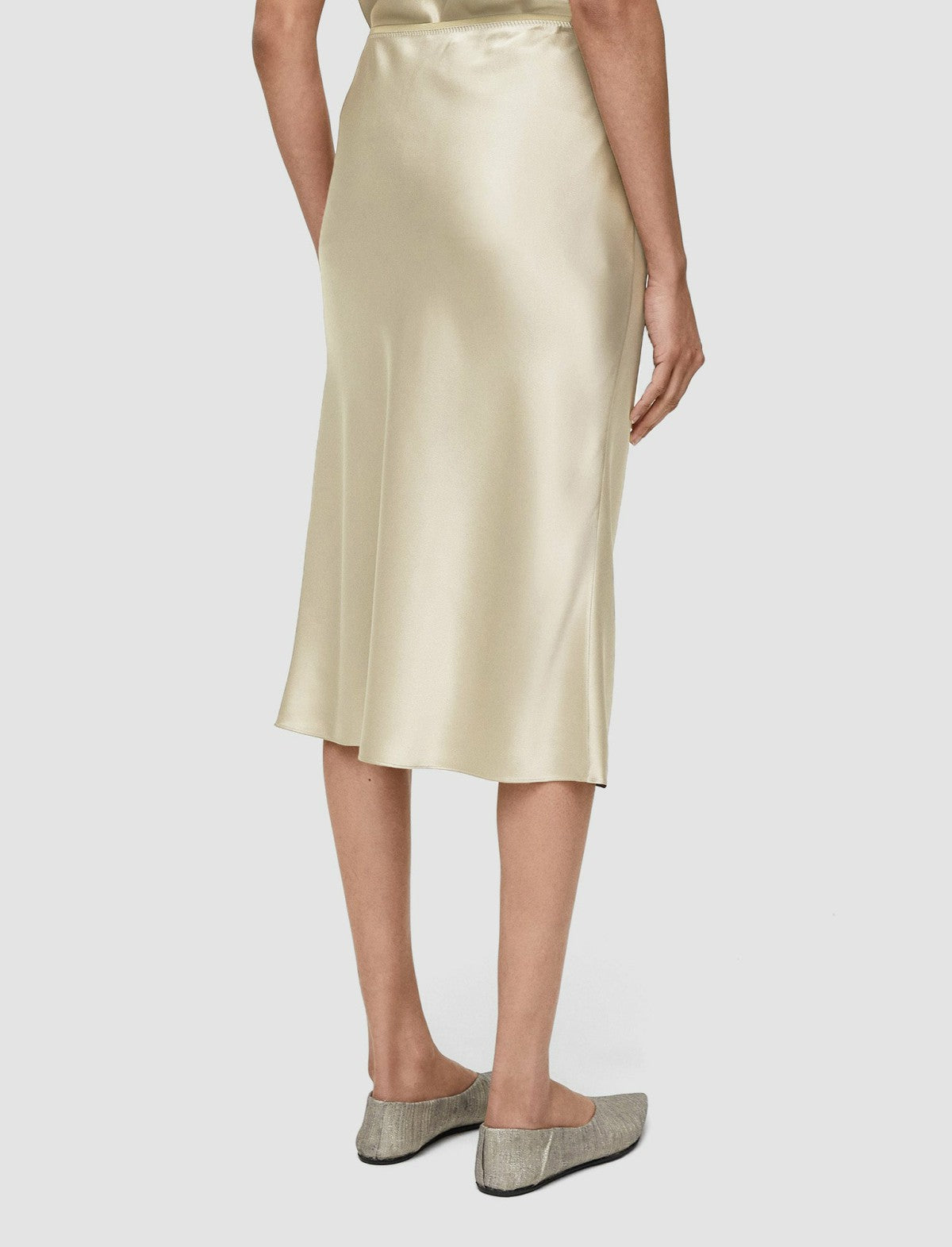 JOSEPH Fashion Women Isaak Silk Satin Skirt Oat
