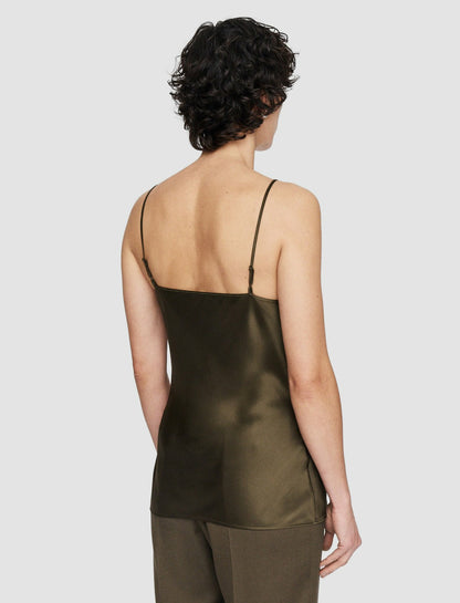 JOSEPH Fashion Women Clea Silk Satin Camisole Hass Avocado