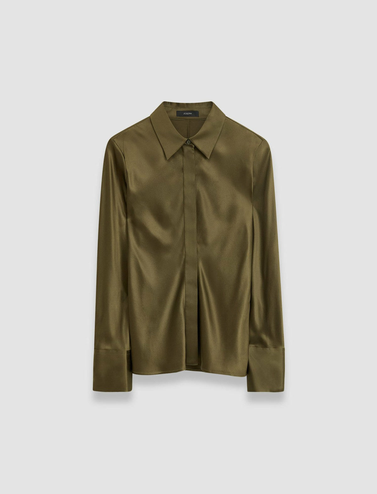 JOSEPH Fashion Women Brunel Silk Satin Blouse Hass Avocado