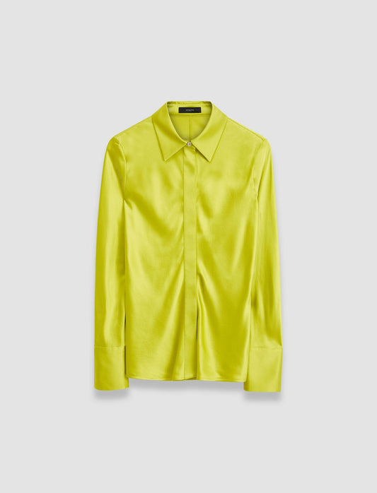 JOSEPH Fashion Women Brunel Silk Satin Blouse Ginkgo