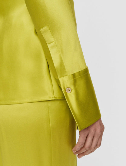 JOSEPH Fashion Women Brunel Silk Satin Blouse Ginkgo