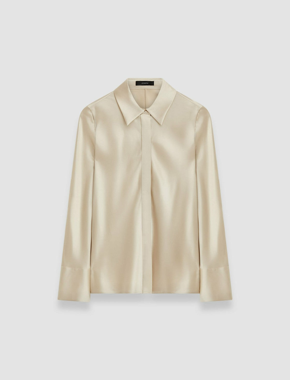 JOSEPH Fashion Women Brunel Silk Satin Blouse Oat