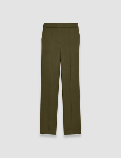 JOSEPH Fashion Women Tova Silk Satin Trousers Hass Avocado