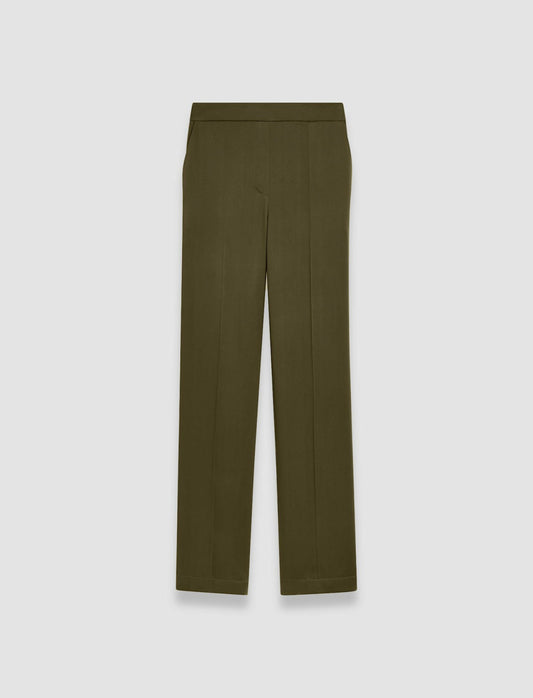 JOSEPH Fashion Women Tova Silk Satin Trousers Hass Avocado