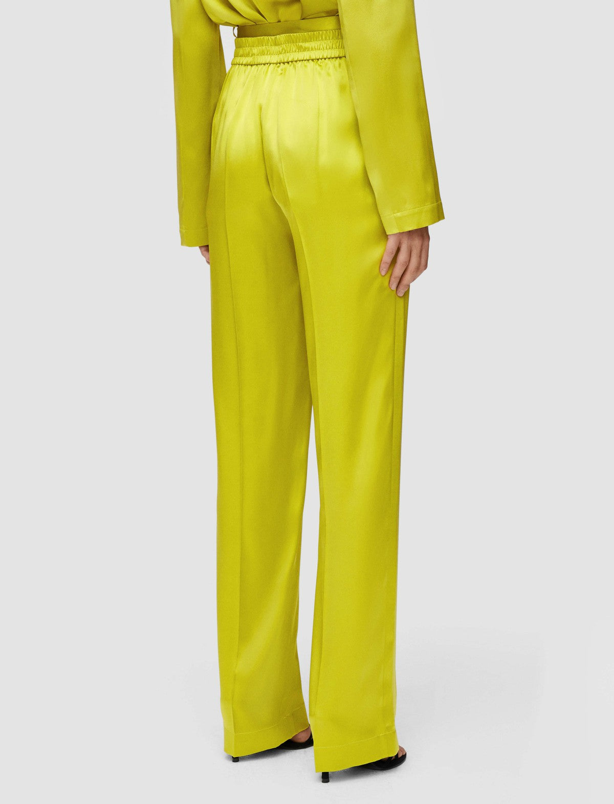 JOSEPH Fashion Women Tova Silk Satin Trousers Ginkgo