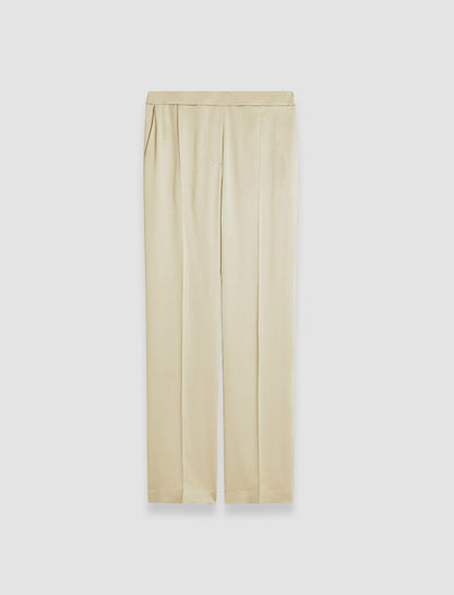JOSEPH Fashion Women Tova Silk Satin Trousers Oat
