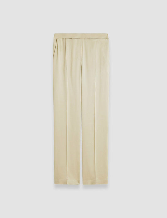 JOSEPH Fashion Women Tova Silk Satin Trousers Oat