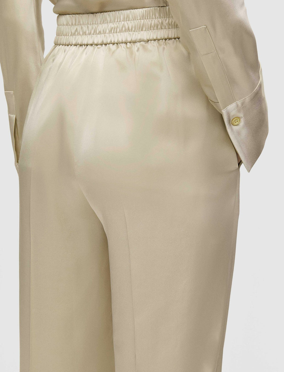 JOSEPH Fashion Women Tova Silk Satin Trousers Oat