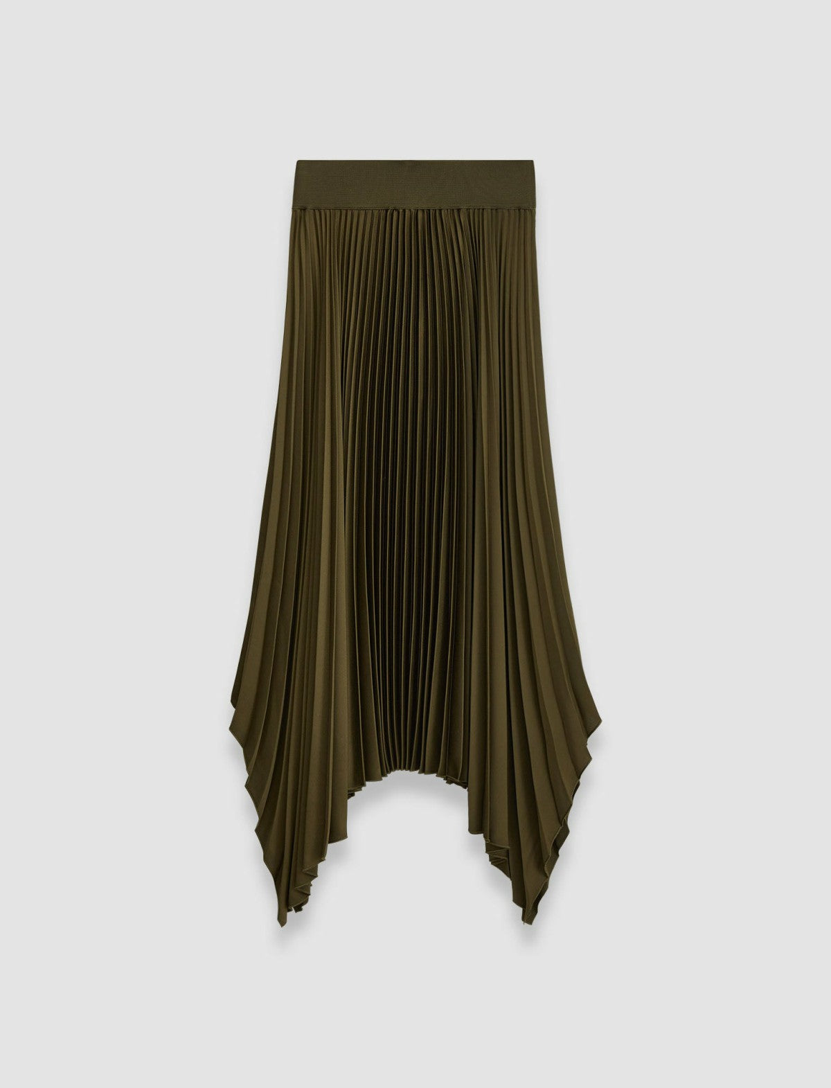 JOSEPH Fashion Women Ade Knit Weave Plissé Skirt Hass Avocado