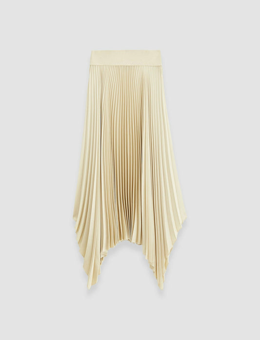 JOSEPH Fashion Women Ade Knit Weave Plissé Skirt Oat