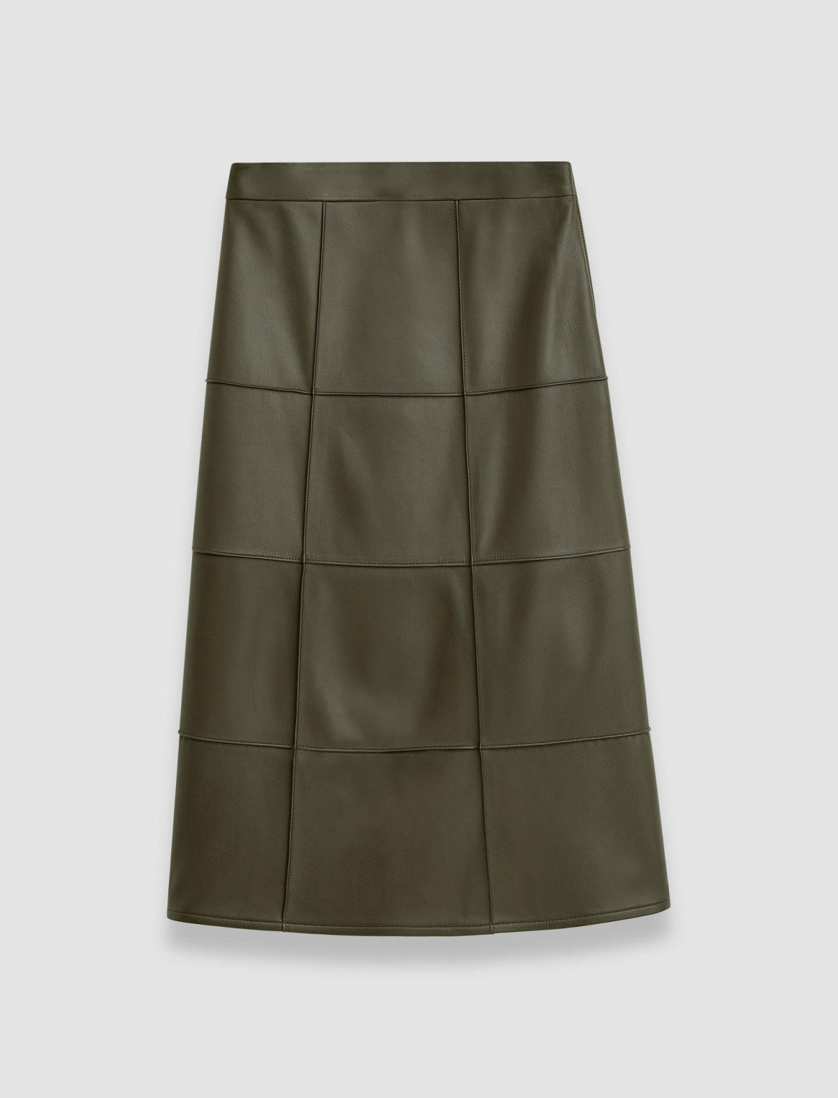 JOSEPH Fashion Women Grid Nappa Leather Keller Skirt Hass Avocado