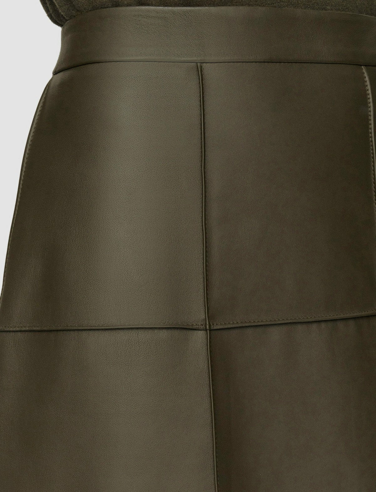 JOSEPH Fashion Women Grid Nappa Leather Keller Skirt Hass Avocado