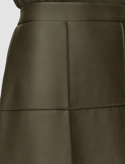 JOSEPH Fashion Women Grid Nappa Leather Keller Skirt Hass Avocado