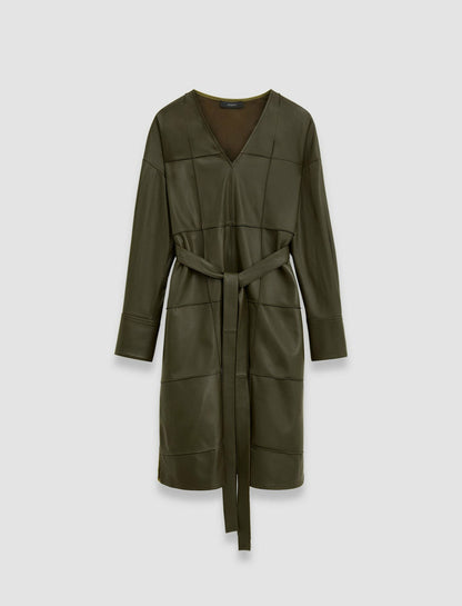 JOSEPH Fashion Women Grid Nappa Leather Matisse Dress Hass Avocado
