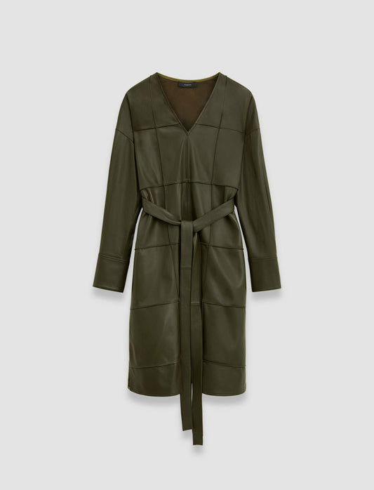 JOSEPH Fashion Women Grid Nappa Leather Matisse Dress Hass Avocado