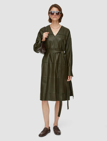 JOSEPH Fashion Women Grid Nappa Leather Matisse Dress Hass Avocado
