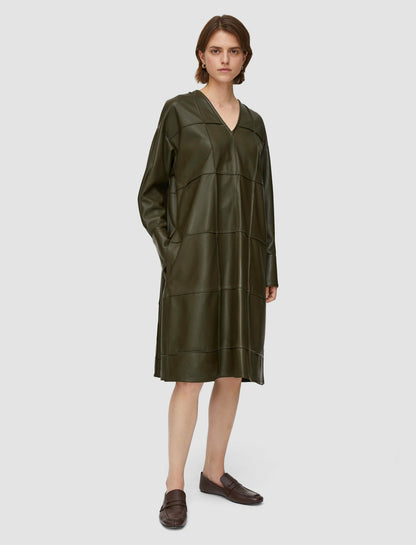 JOSEPH Fashion Women Grid Nappa Leather Matisse Dress Hass Avocado