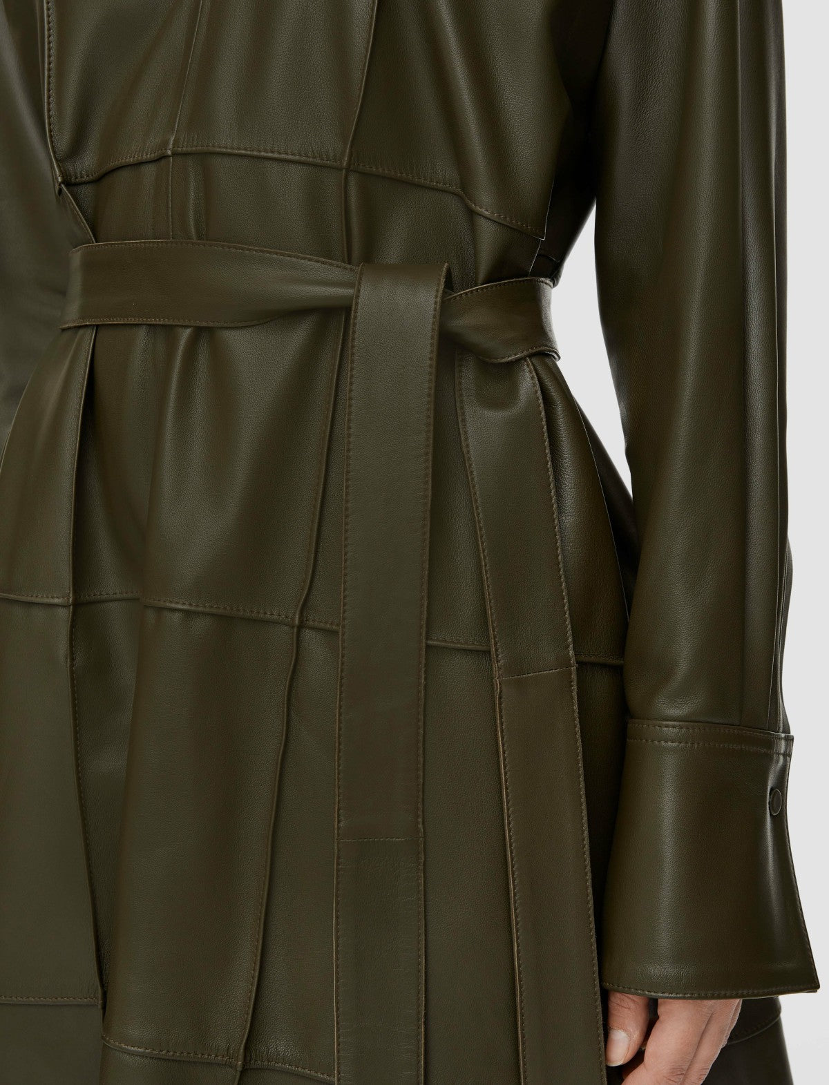 JOSEPH Fashion Women Grid Nappa Leather Matisse Dress Hass Avocado