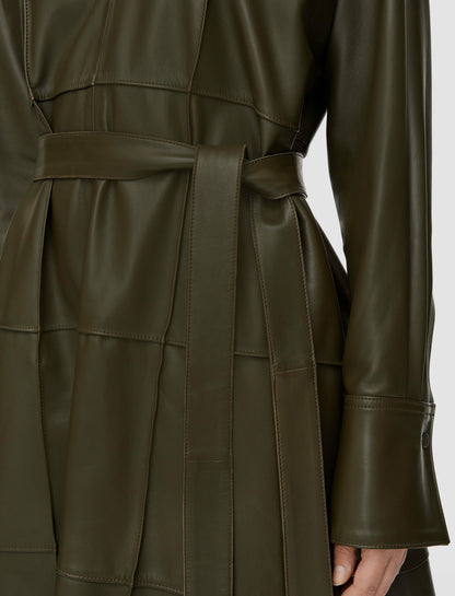JOSEPH Fashion Women Grid Nappa Leather Matisse Dress Hass Avocado
