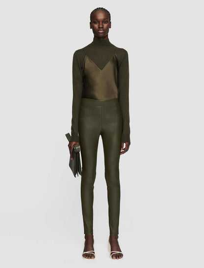 JOSEPH Fashion Women Leather Stretch Leggings Hass Avocado