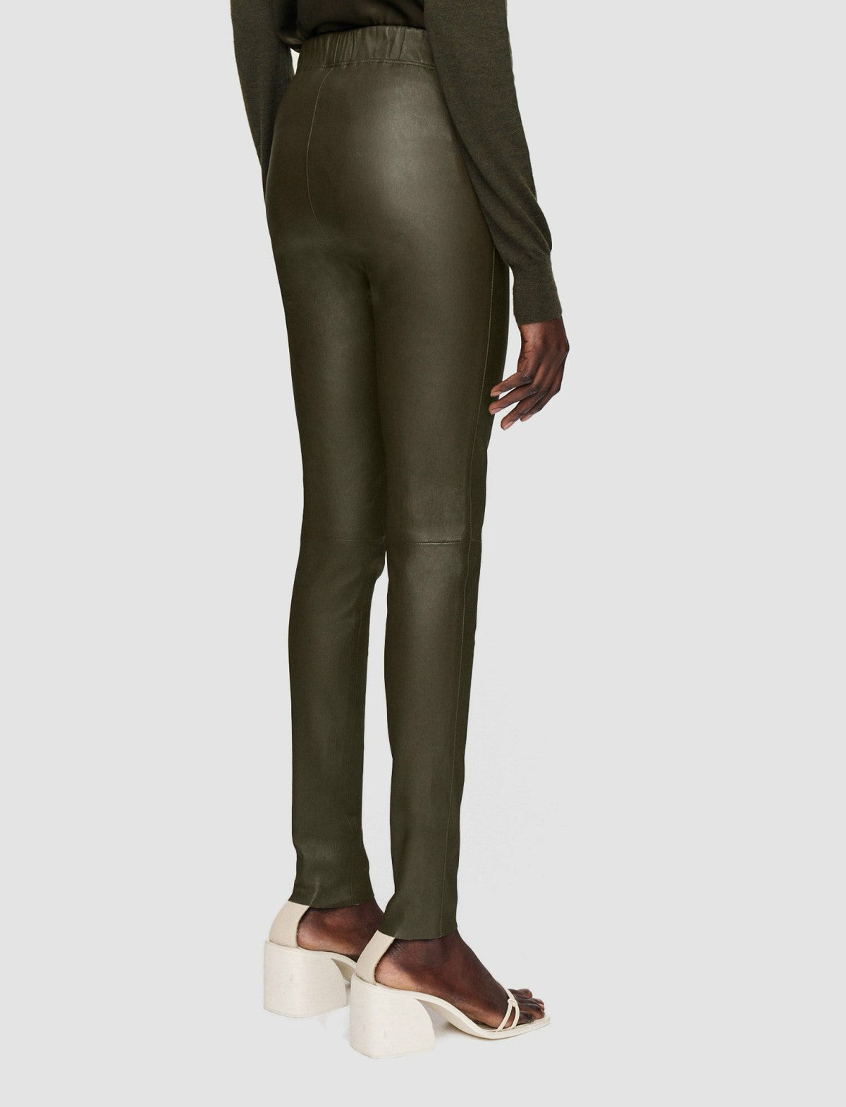 JOSEPH Fashion Women Leather Stretch Leggings Hass Avocado