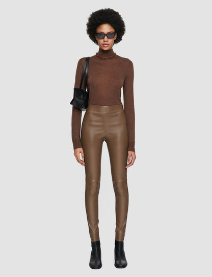JOSEPH Fashion Women Leather Stretch Leggings Arabica