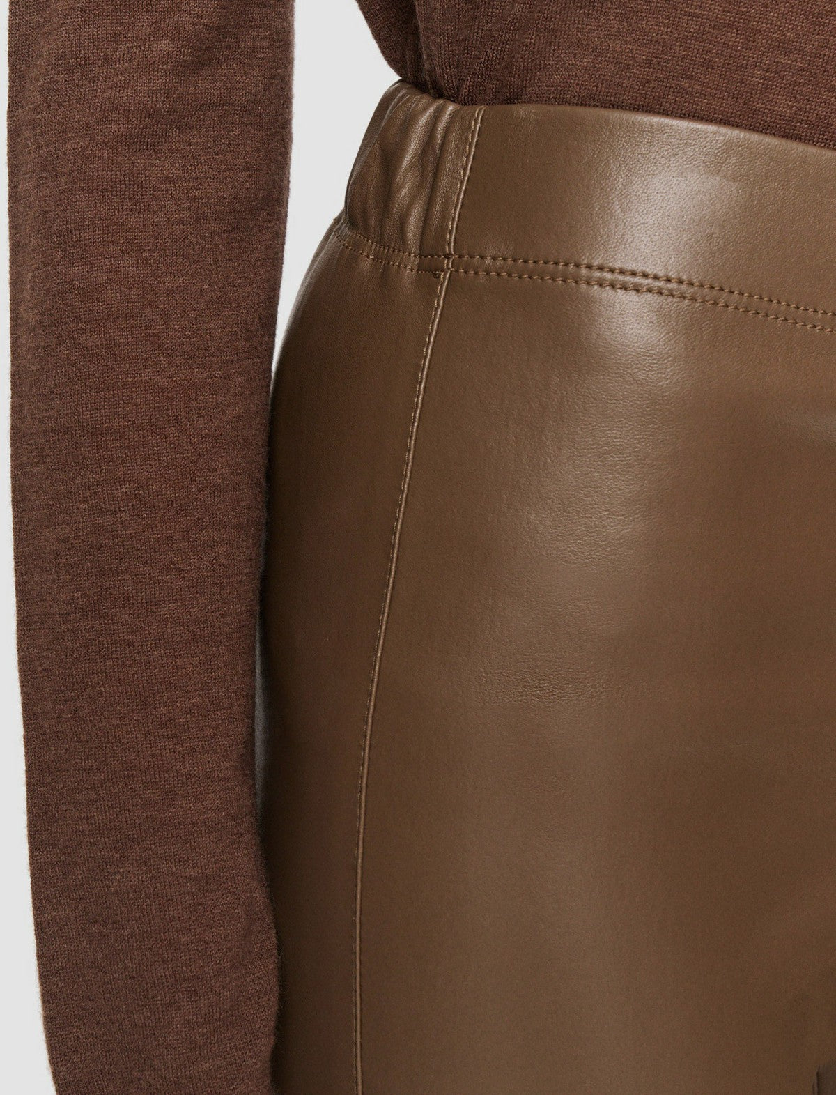 JOSEPH Fashion Women Leather Stretch Leggings Arabica