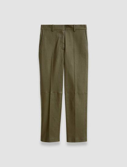 JOSEPH Fashion Women Coleman Leather Stretch Trousers Hass Avocado