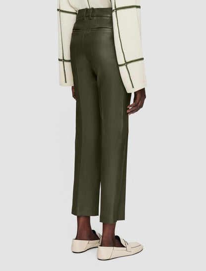 JOSEPH Fashion Women Coleman Leather Stretch Trousers Hass Avocado