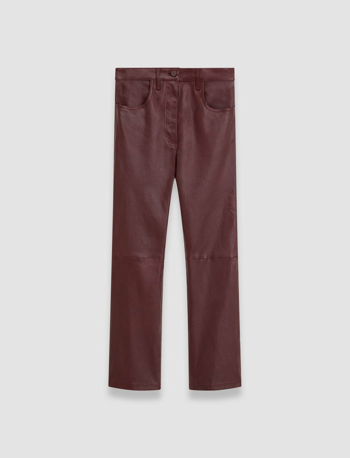 JOSEPH Fashion Women Duke Leather Stretch Trousers Merlot