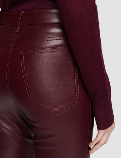 JOSEPH Fashion Women Duke Leather Stretch Trousers Merlot