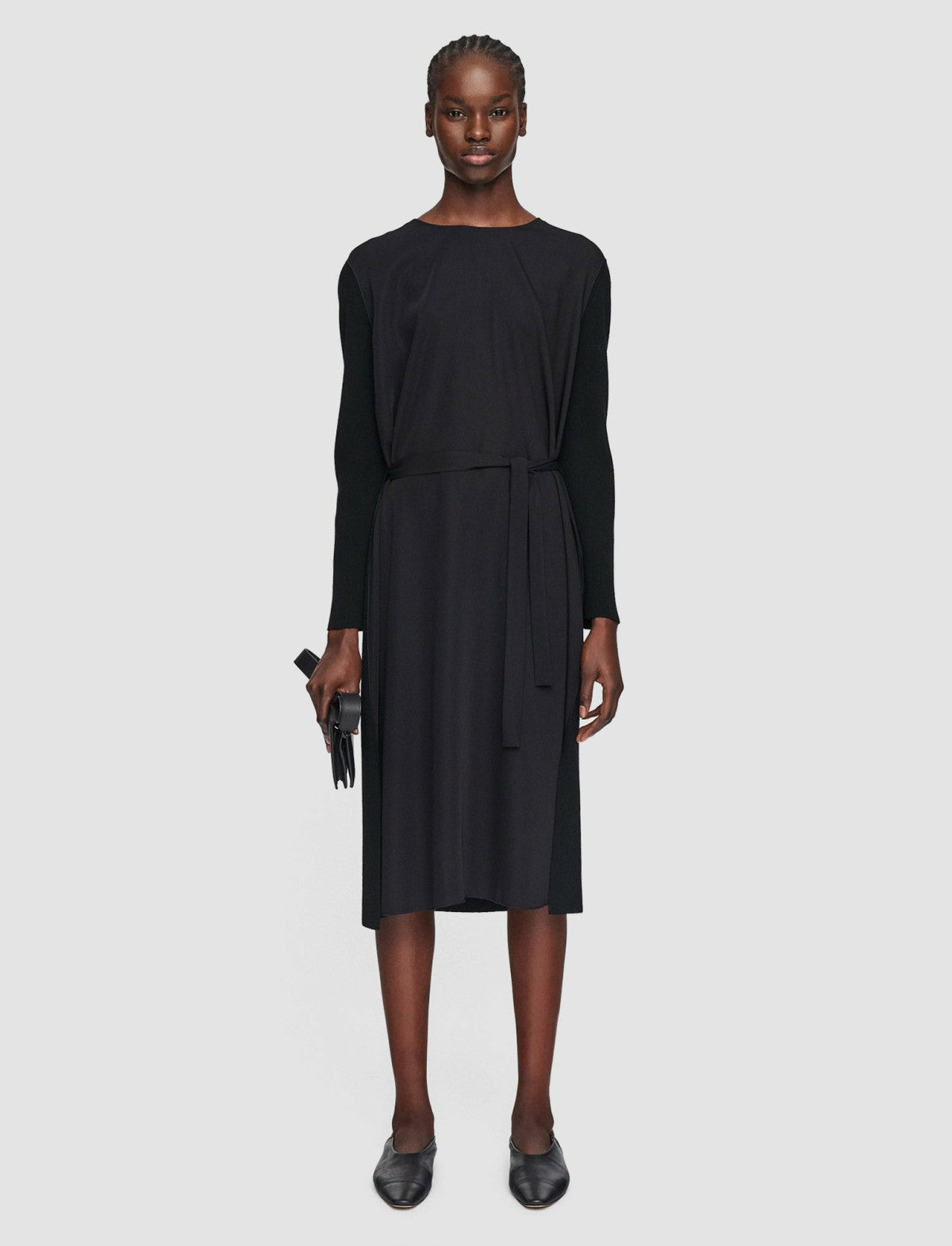 JOSEPH Fashion Women Drapy Cady Didot Dress Black