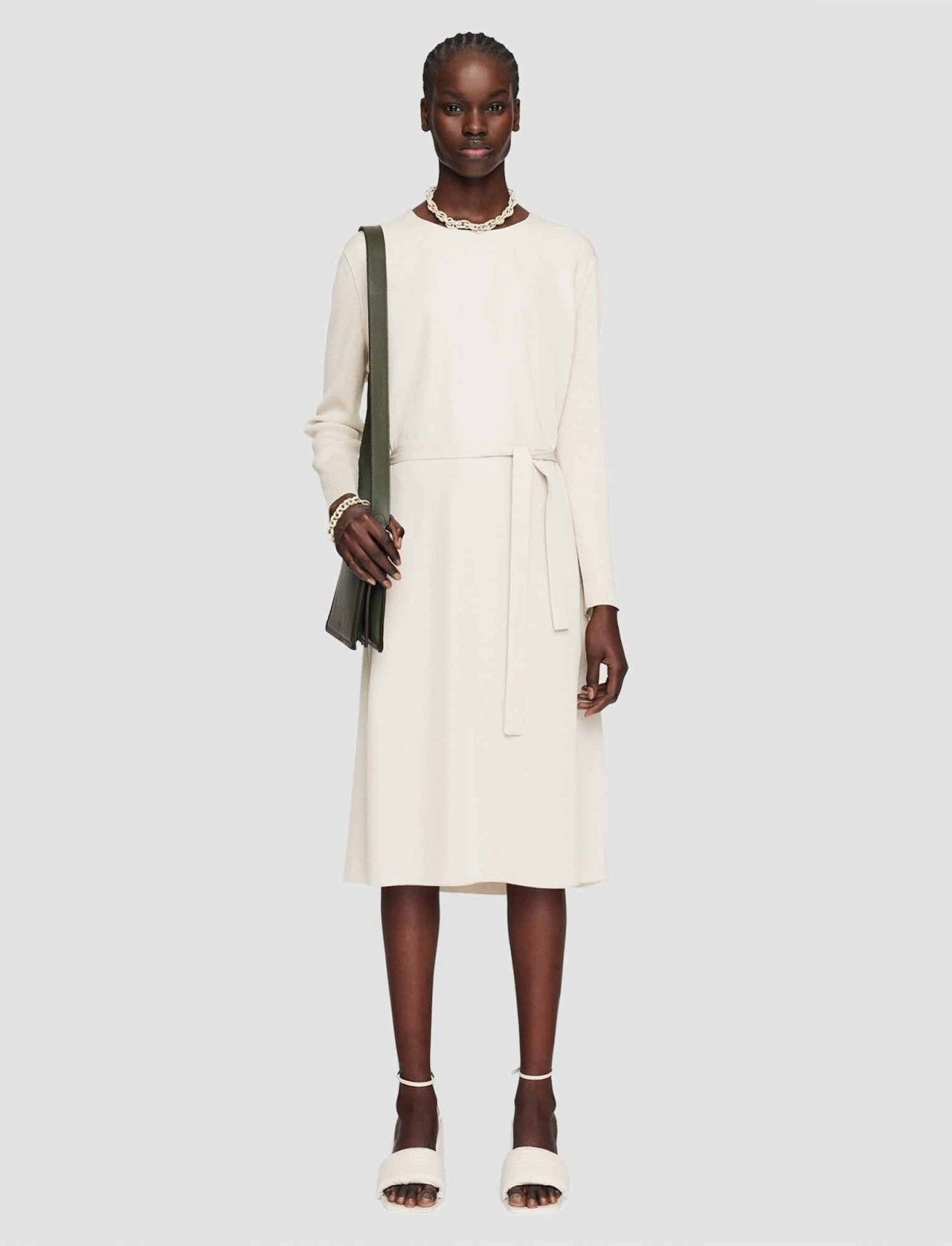 JOSEPH Fashion Women Drapy Cady Didot Dress Oat
