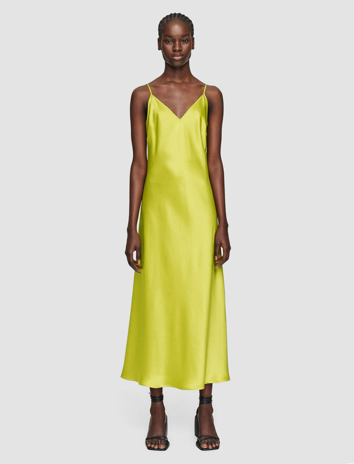 JOSEPH Fashion Women Silk Satin Clea Dress Ginkgo