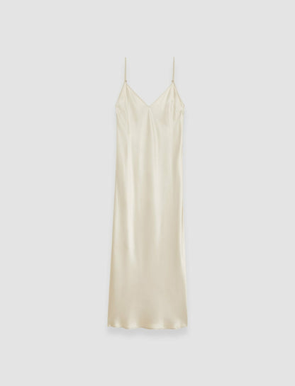 JOSEPH Fashion Women Silk Satin Clea Dress Oat
