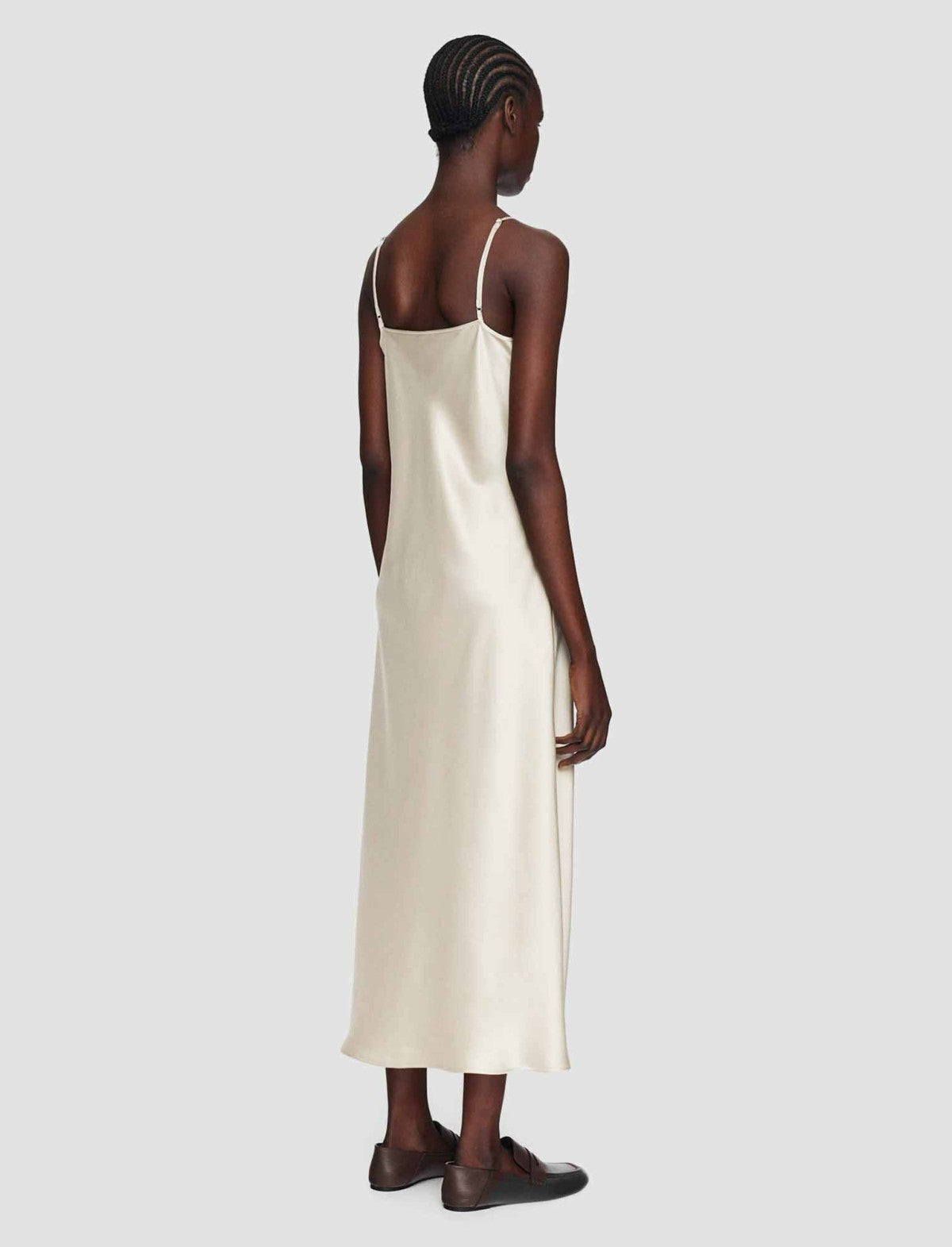 JOSEPH Fashion Women Silk Satin Clea Dress Oat