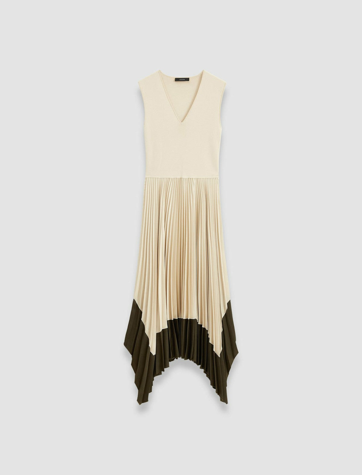 JOSEPH Fashion Women Knit Weave Plissé Animation Dura Dress Oat Combo