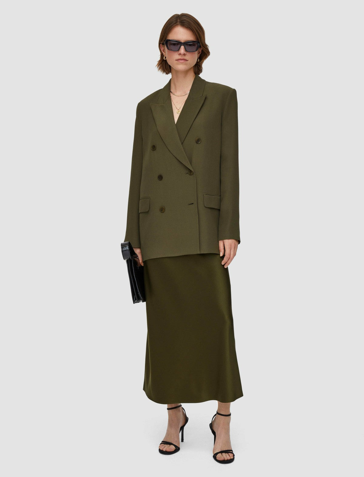 JOSEPH Fashion Women Silk Crepe Chapone Jacket Hass Avocado