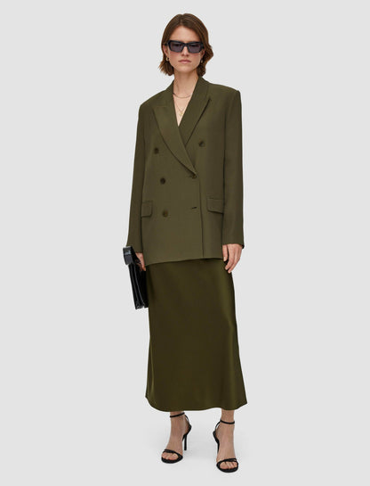 JOSEPH Fashion Women Silk Crepe Chapone Jacket Hass Avocado