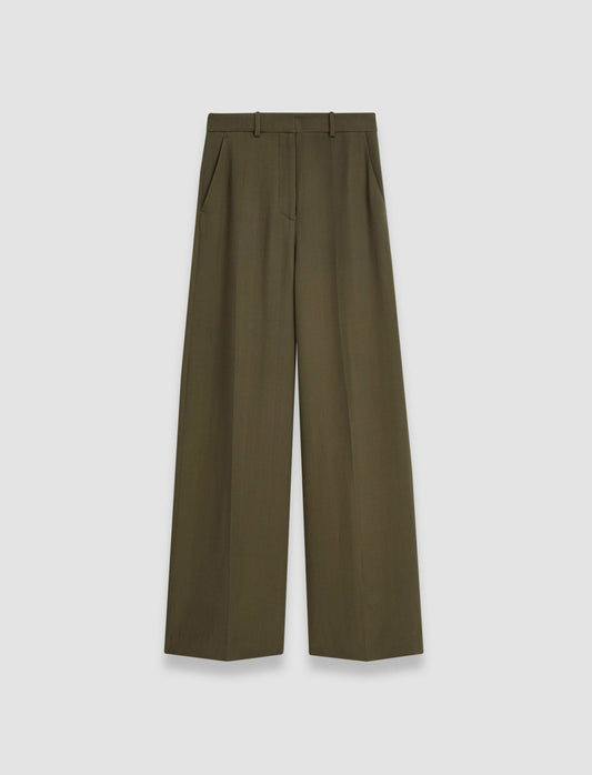 JOSEPH Fashion Women Silk Crepe Alana Trousers Hass Avocado