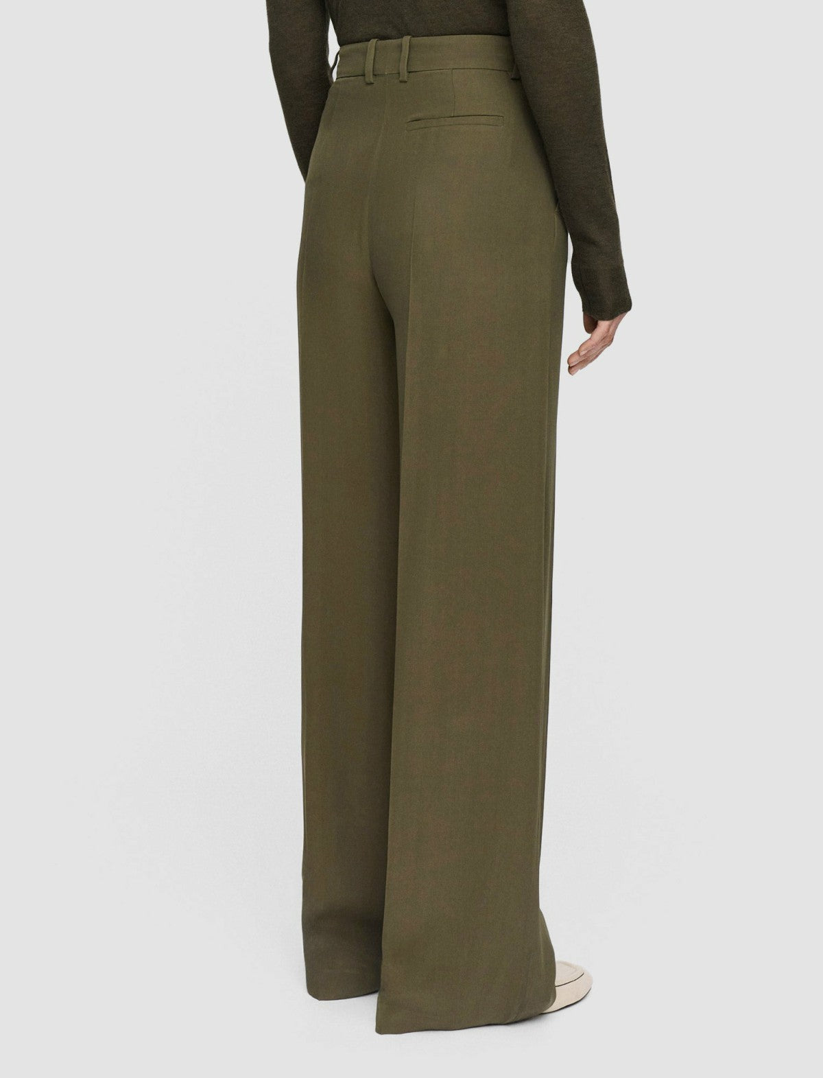 JOSEPH Fashion Women Silk Crepe Alana Trousers Hass Avocado