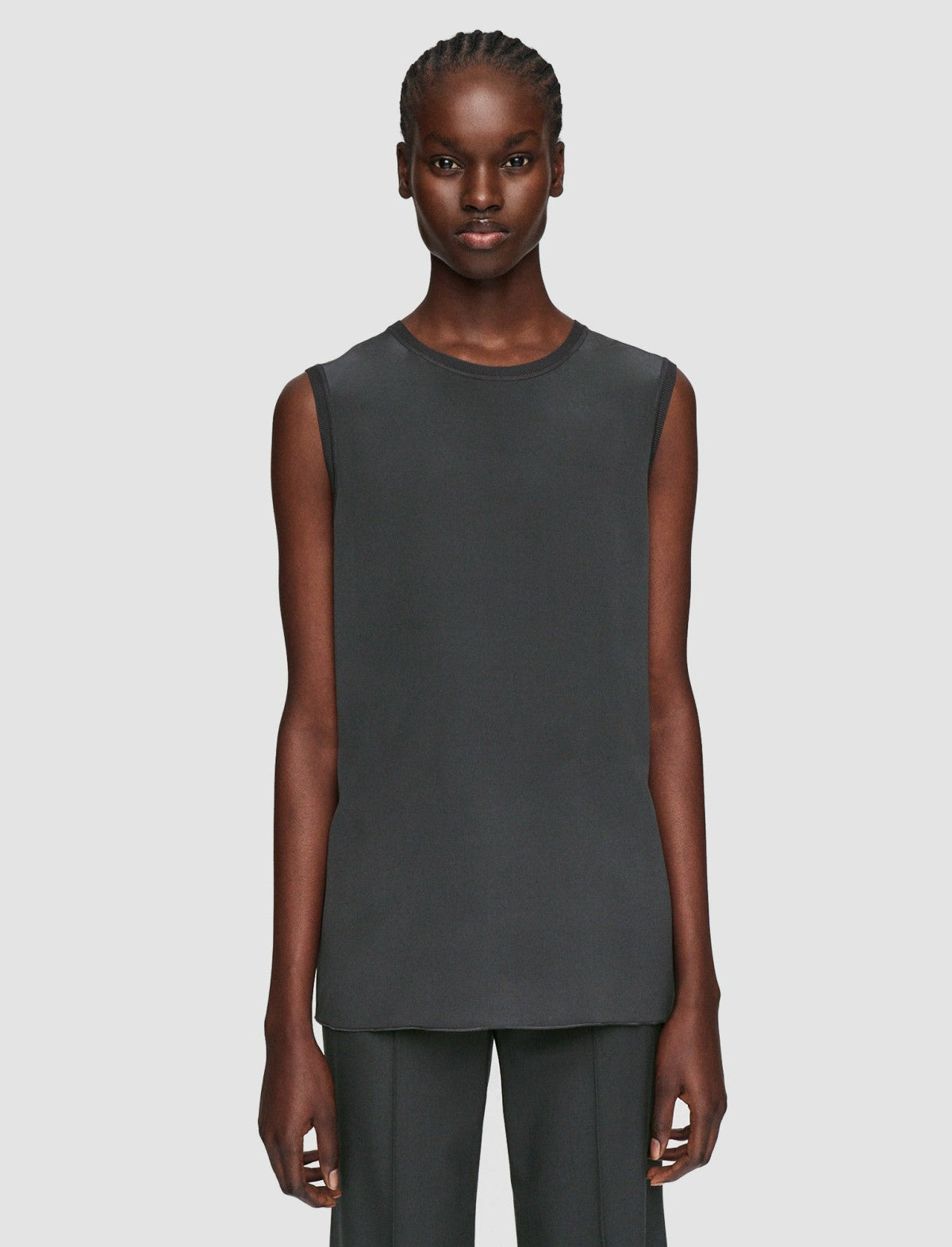 JOSEPH Fashion Women Silk Crepe de Soie Bley Blouse Slate