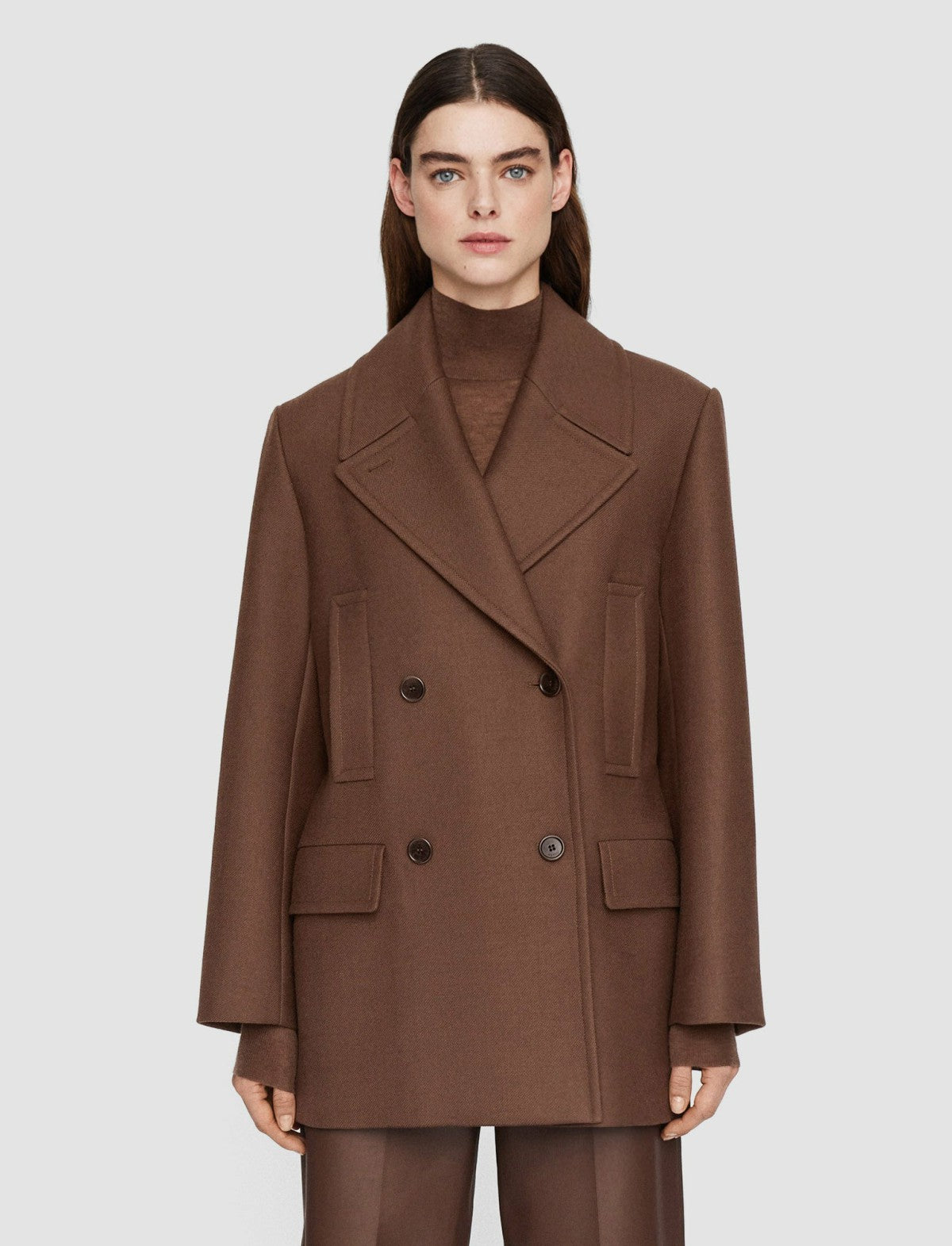 JOSEPH Fashion Women Heritage Wool Laure Coat Arabica