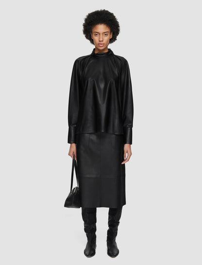 JOSEPH Fashion Women Nappa Leather Mondor Top Black