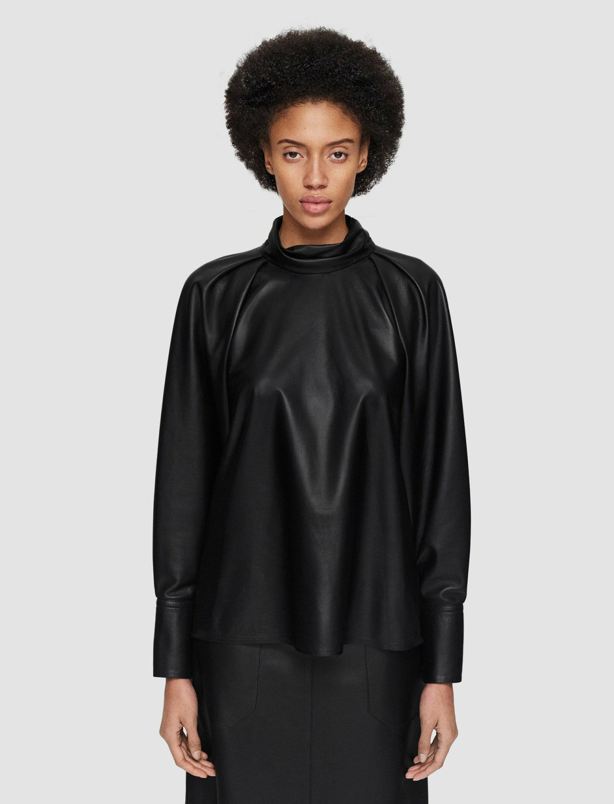 JOSEPH Fashion Women Nappa Leather Mondor Top Black
